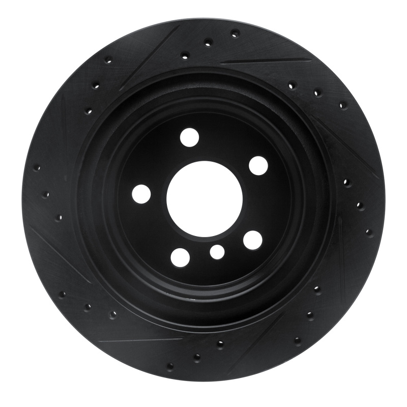 BMW 228i Gran Coupe Brake Rotor (1) - Rear Right - R1 Concepts - Drilled & Slotted - Black - `16-`26